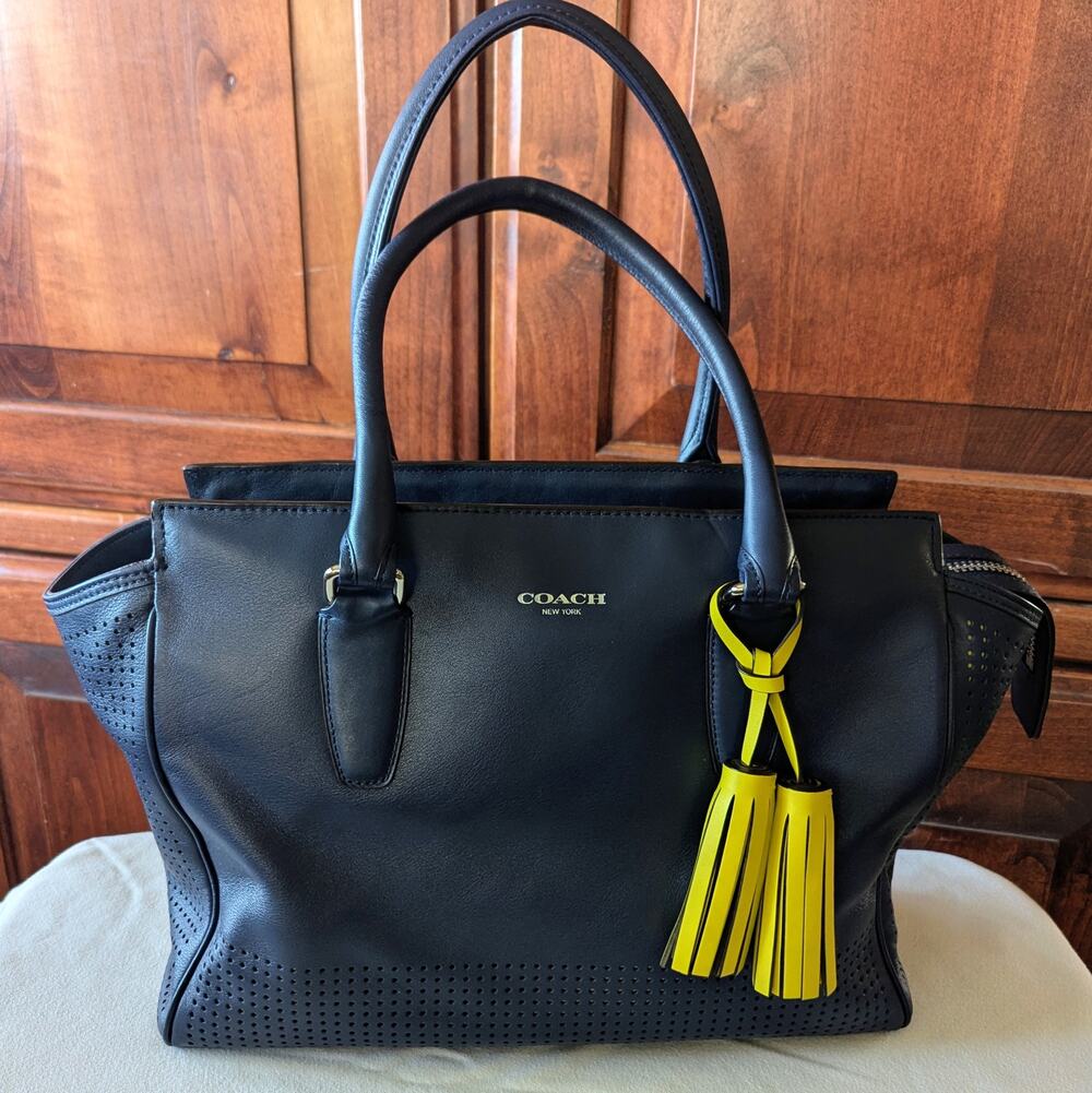 Coach Legacy Perforated Leather Medium Candace Carryall (Style #22390)